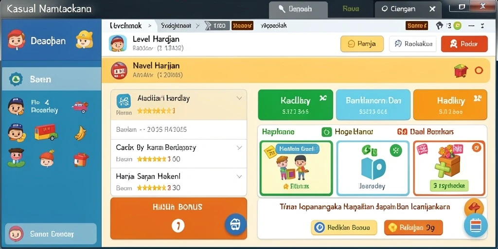 Screenshot memperlihatkan leaderboard dan sistem kompetisi.